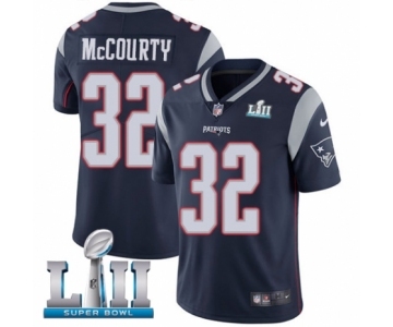 Men's Nike New England Patriots #32 Devin McCourty Navy Blue Team Color Vapor Untouchable Limited Player Super Bowl LII NFL Jersey