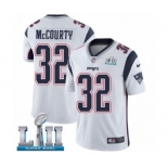 Men's Nike New England Patriots #32 Devin McCourty White Vapor Untouchable Limited Player Super Bowl LII NFL Jersey