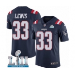 Men's Nike New England Patriots #33 Dion Lewis Limited Navy Blue Rush Vapor Untouchable Super Bowl LII NFL Jersey