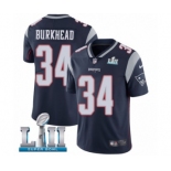 Men's Nike New England Patriots #34 Rex Burkhead Navy Blue Team Color Vapor Untouchable Limited Player Super Bowl LII NFL Jersey