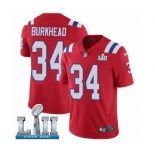 Men's Nike New England Patriots #34 Rex Burkhead Red Alternate Vapor Untouchable Limited Player Super Bowl LII NFL Jersey