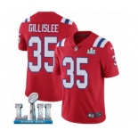 Men's Nike New England Patriots #35 Mike Gillislee Red Alternate Vapor Untouchable Limited Player Super Bowl LII NFL Jersey