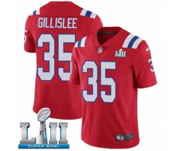 Men's Nike New England Patriots #35 Mike Gillislee Red Alternate Vapor Untouchable Limited Player Super Bowl LII NFL Jersey