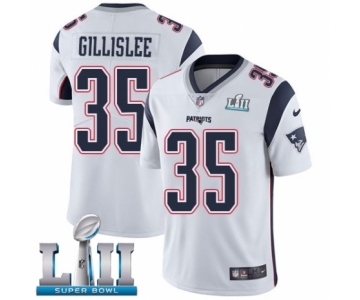 Men's Nike New England Patriots #35 Mike Gillislee White Vapor Untouchable Limited Player Super Bowl LII NFL Jersey