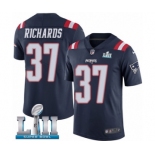 Men's Nike New England Patriots #37 Jordan Richards Limited Navy Blue Rush Vapor Untouchable Super Bowl LII NFL Jersey