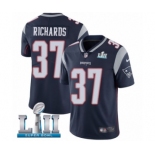 Men's Nike New England Patriots #37 Jordan Richards Navy Blue Team Color Vapor Untouchable Limited Player Super Bowl LII NFL Jersey