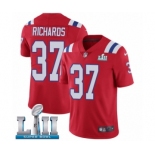 Men's Nike New England Patriots #37 Jordan Richards Red Alternate Vapor Untouchable Limited Player Super Bowl LII NFL Jersey