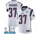 Men's Nike New England Patriots #37 Jordan Richards White Vapor Untouchable Limited Player Super Bowl LII NFL Jersey