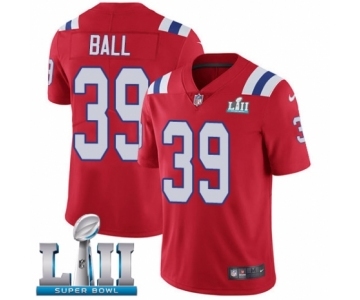 Men's Nike New England Patriots #39 Montee Ball Red Alternate Vapor Untouchable Limited Player Super Bowl LII NFL Jersey