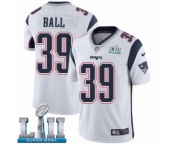 Men's Nike New England Patriots #39 Montee Ball White Vapor Untouchable Limited Player Super Bowl LII NFL Jersey