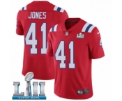 Men's Nike New England Patriots #41 Cyrus Jones Red Alternate Vapor Untouchable Limited Player Super Bowl LII NFL Jersey