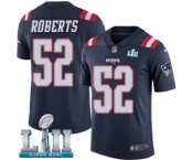 Men's Nike New England Patriots #52 Elandon Roberts Limited Navy Blue Rush Vapor Untouchable Super Bowl LII NFL Jersey