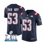 Men's Nike New England Patriots #53 Kyle Van Noy Limited Navy Blue Rush Vapor Untouchable Super Bowl LII NFL Jersey