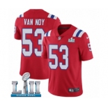 Men's Nike New England Patriots #53 Kyle Van Noy Red Alternate Vapor Untouchable Limited Player Super Bowl LII NFL Jersey