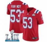 Men's Nike New England Patriots #53 Kyle Van Noy Red Alternate Vapor Untouchable Limited Player Super Bowl LII NFL Jersey