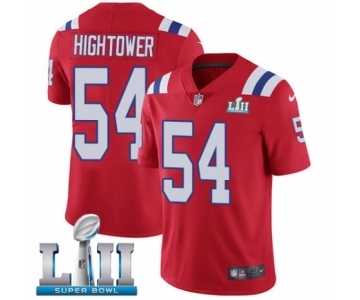 Men's Nike New England Patriots #54 Dont'a Hightower Red Alternate Vapor Untouchable Limited Player Super Bowl LII NFL Jersey