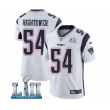 Men's Nike New England Patriots #54 Dont'a Hightower White Vapor Untouchable Limited Player Super Bowl LII NFL Jersey