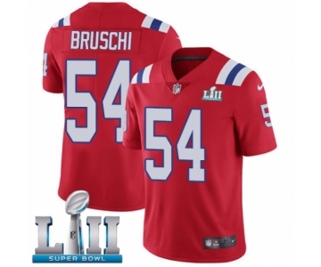 Men's Nike New England Patriots #54 Tedy Bruschi Red Alternate Vapor Untouchable Limited Player Super Bowl LII NFL Jersey