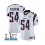 Men's Nike New England Patriots #54 Tedy Bruschi White Vapor Untouchable Limited Player Super Bowl LII NFL Jersey