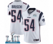 Men's Nike New England Patriots #54 Tedy Bruschi White Vapor Untouchable Limited Player Super Bowl LII NFL Jersey