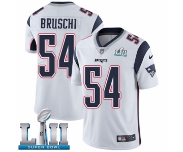 Men's Nike New England Patriots #54 Tedy Bruschi White Vapor Untouchable Limited Player Super Bowl LII NFL Jersey