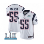 Men's Nike New England Patriots #55 Cassius Marsh White Vapor Untouchable Limited Player Super Bowl LII NFL Jersey