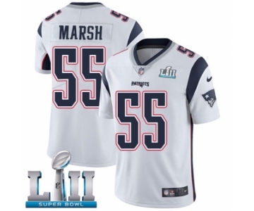 Men's Nike New England Patriots #55 Cassius Marsh White Vapor Untouchable Limited Player Super Bowl LII NFL Jersey