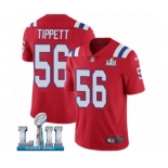 Men's Nike New England Patriots #56 Andre Tippett Red Alternate Vapor Untouchable Limited Player Super Bowl LII NFL Jersey