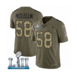 Men's Nike New England Patriots #58 Shea McClellin Limited Olive-Camo 2017 Salute to Service Super Bowl LII NFL Jersey