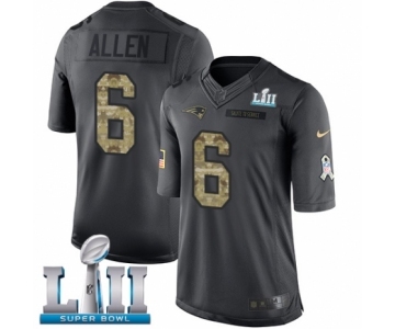 Men's Nike New England Patriots #6 Ryan Allen Limited Black 2016 Salute to Service Super Bowl LII NFL Jersey