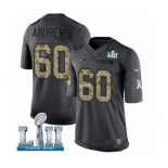 Men's Nike New England Patriots #60 David Andrews Limited Black 2016 Salute to Service Super Bowl LII NFL Jersey