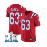 Men's Nike New England Patriots #63 Antonio Garcia Red Alternate Vapor Untouchable Limited Player Super Bowl LII NFL Jersey