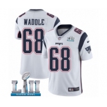 Men's Nike New England Patriots #68 LaAdrian Waddle White Vapor Untouchable Limited Player Super Bowl LII NFL Jersey