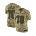 Men's Nike New England Patriots #70 Adam Butler Limited Camo 2018 Salute to Service NFL Jersey