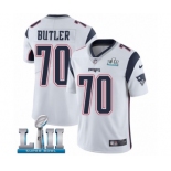 Men's Nike New England Patriots #70 Adam Butler White Vapor Untouchable Limited Player Super Bowl LII NFL Jersey