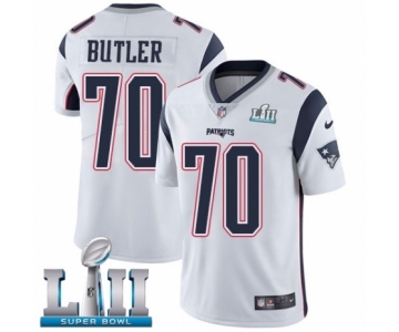 Men's Nike New England Patriots #70 Adam Butler White Vapor Untouchable Limited Player Super Bowl LII NFL Jersey