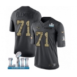 Men's Nike New England Patriots #71 Cameron Fleming Limited Black 2016 Salute to Service Super Bowl LII NFL Jersey