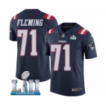 Men's Nike New England Patriots #71 Cameron Fleming Limited Navy Blue Rush Vapor Untouchable Super Bowl LII NFL Jersey