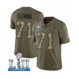 Men's Nike New England Patriots #71 Cameron Fleming Limited Olive-Camo 2017 Salute to Service Super Bowl LII NFL Jersey