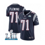 Men's Nike New England Patriots #71 Cameron Fleming Navy Blue Team Color Vapor Untouchable Limited Player Super Bowl LII NFL Jersey