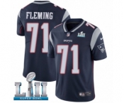 Men's Nike New England Patriots #71 Cameron Fleming Navy Blue Team Color Vapor Untouchable Limited Player Super Bowl LII NFL Jersey