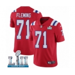 Men's Nike New England Patriots #71 Cameron Fleming Red Alternate Vapor Untouchable Limited Player Super Bowl LII NFL Jersey