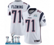 Men's Nike New England Patriots #71 Cameron Fleming White Vapor Untouchable Limited Player Super Bowl LII NFL Jersey