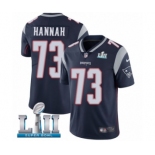 Men's Nike New England Patriots #73 John Hannah Navy Blue Team Color Vapor Untouchable Limited Player Super Bowl LII NFL Jersey