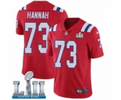 Men's Nike New England Patriots #73 John Hannah Red Alternate Vapor Untouchable Limited Player Super Bowl LII NFL Jersey