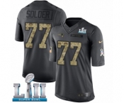 Men's Nike New England Patriots #77 Nate Solder Limited Black 2016 Salute to Service Super Bowl LII NFL Jersey