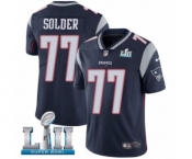 Men's Nike New England Patriots #77 Nate Solder Navy Blue Team Color Vapor Untouchable Limited Player Super Bowl LII NFL Jersey