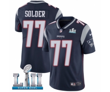 Men's Nike New England Patriots #77 Nate Solder Navy Blue Team Color Vapor Untouchable Limited Player Super Bowl LII NFL Jersey