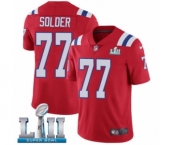 Men's Nike New England Patriots #77 Nate Solder Red Alternate Vapor Untouchable Limited Player Super Bowl LII NFL Jersey