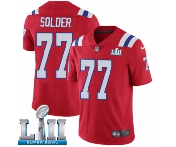 Men's Nike New England Patriots #77 Nate Solder Red Alternate Vapor Untouchable Limited Player Super Bowl LII NFL Jersey